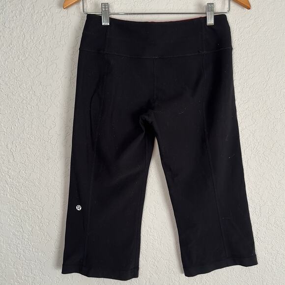 Lululemon Black Crop Leggings Size 6 Inseam 17" Loungewear Y2K - Picture 4 of 6